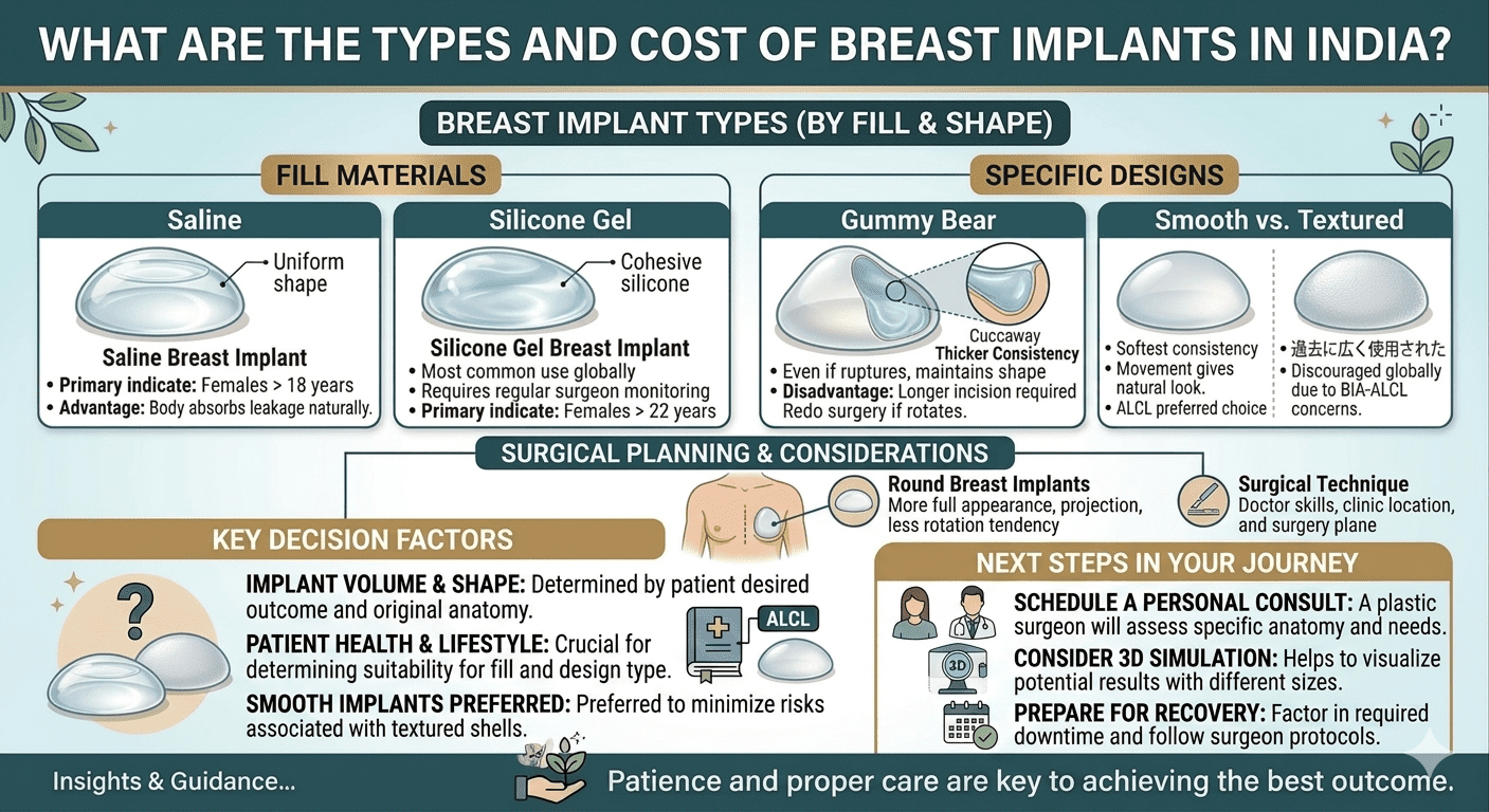 Types and cost comparison of breast implants in India