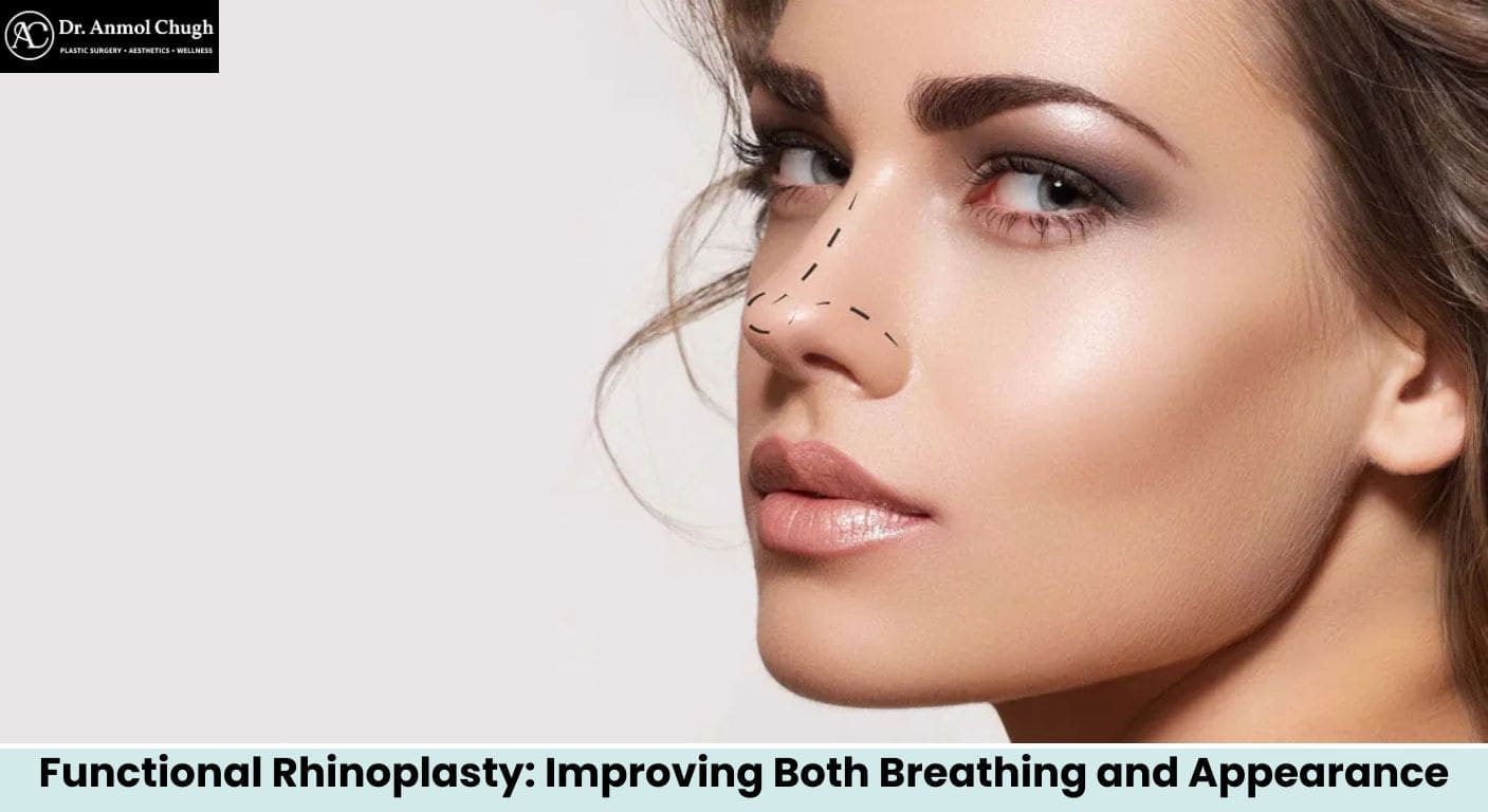 Dr. Anmol Chugh explaining how functional rhinoplasty improves breathing and facial appearance