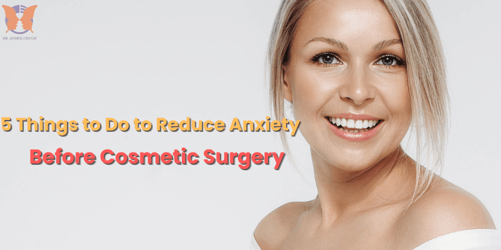 Calm and confident woman preparing for cosmetic surgery with relaxation techniques