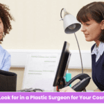 Patient consulting with a board-certified plastic surgeon before cosmetic surgery in India
