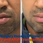1-year post-surgery results of lower lip reduction – before and after transformation