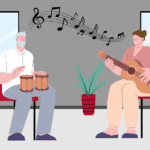 Patient listening to calming music after surgery – promoting faster recovery and relaxation