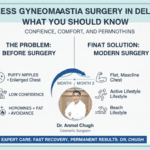 Dr. Anmol Chugh explaining scarless gynecomastia surgery and recovery in Delhi NCR