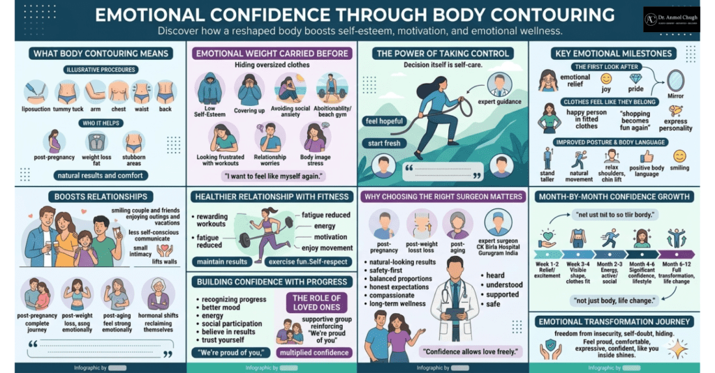 Emotional confidence gained through body contouring procedures