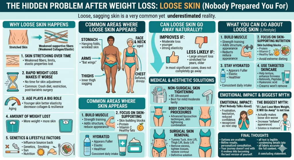 Loose skin after weight loss and its impact on body appearance