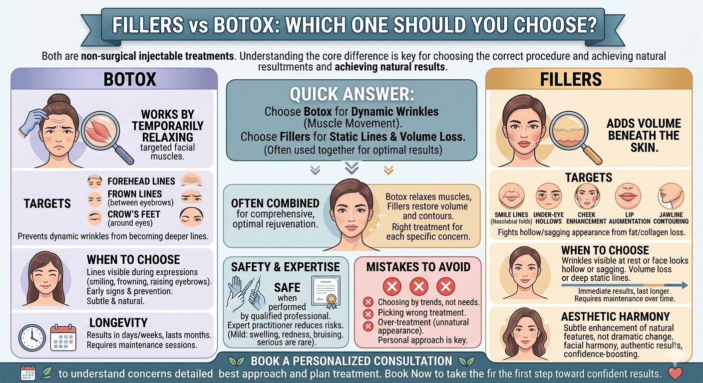 Comparison of fillers and Botox for facial rejuvenation