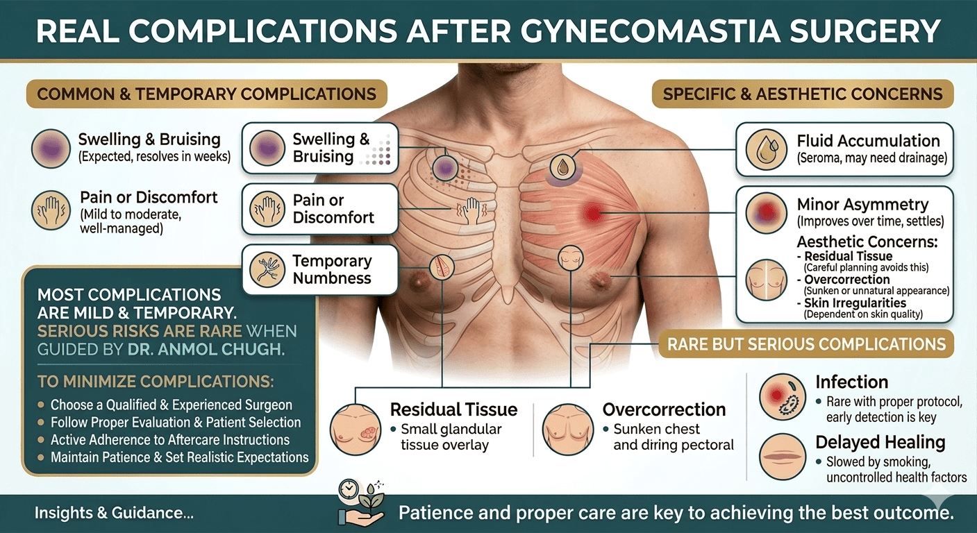Real complications and risks after gynecomastia surgery explained