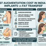 Breast augmentation cost comparison between implants and fat transfer in India