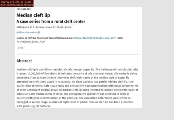 Median cleft lip A case series from a rural cleft center