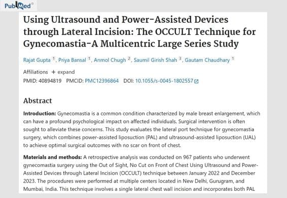 Using Ultrasound and Power-Assisted Devices through Lateral Incision The OCCULT Technique for Gynecomastia-A Multicentric Large Series Study
