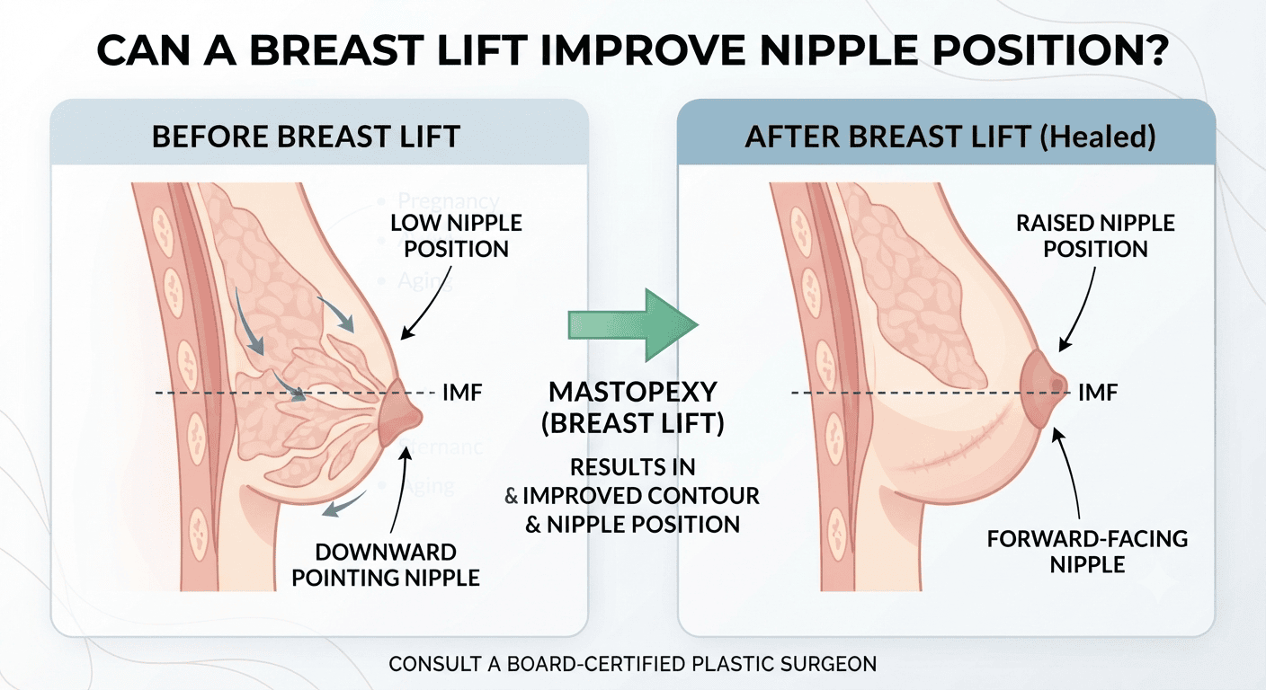 Dr. Anmol Chugh explaining how a breast lift improves nipple position and breast shape