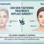 Dr. Anmol Chugh explaining whether skin tightening treatments can replace surgery for loose skin